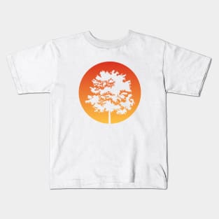 Elegant Tree Silhouette and The Sun I Kids T-Shirt